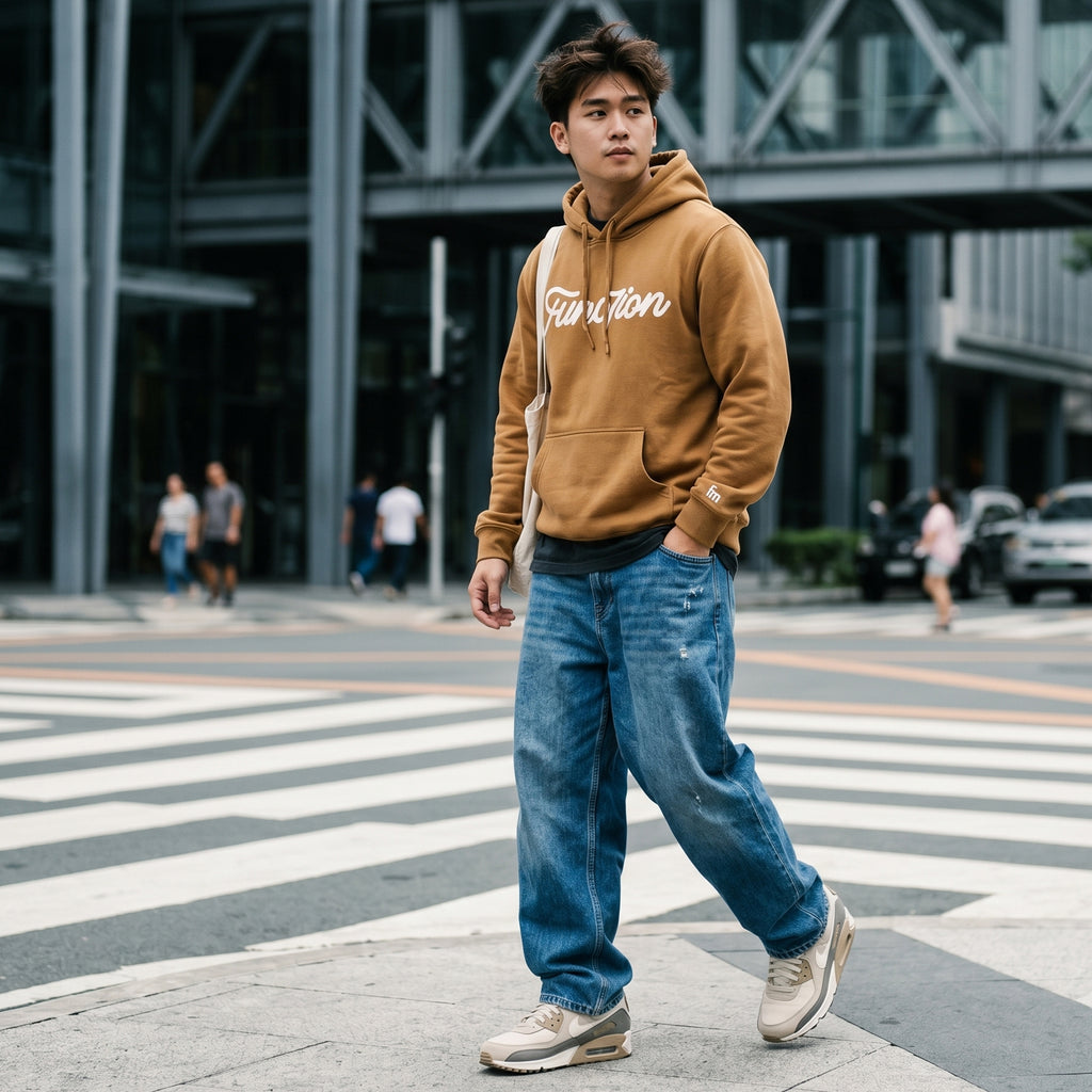 Func7ion Script Logo Hoodie - Camel