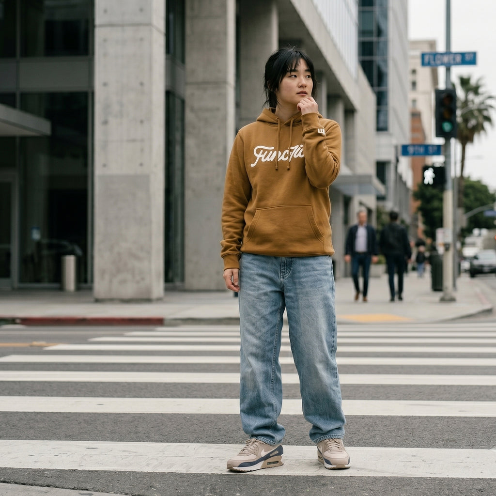 Func7ion Script Logo Hoodie - Camel