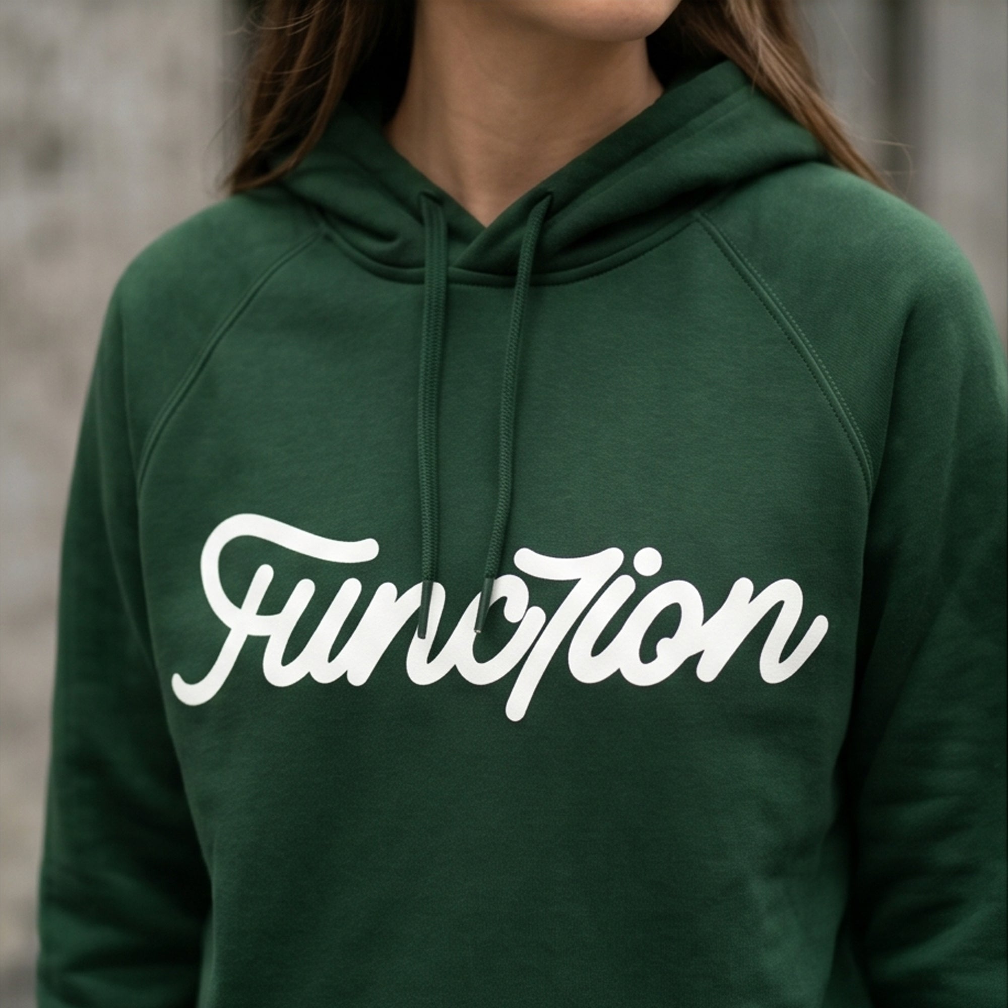 Func7ion Script Logo Hoodie - Forest Green