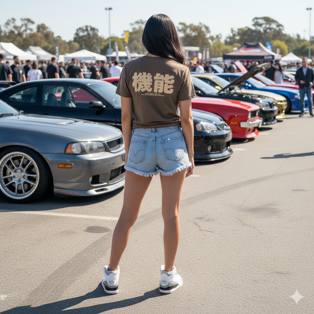 JDM Script Logo Tee - Walnut